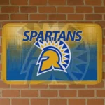 San Jose State Spartans Pixel Blur Blue Doormat