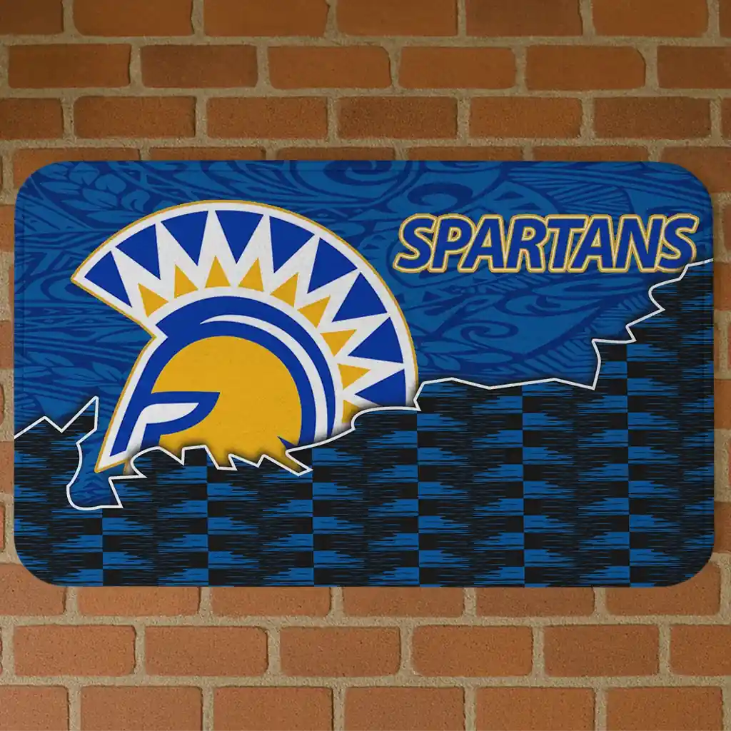 san-jose-state-spartans-tribal-detailing-blue-black-doormat-best-selling.webp san jose state spartans tribal detailing blue black doormat best selling