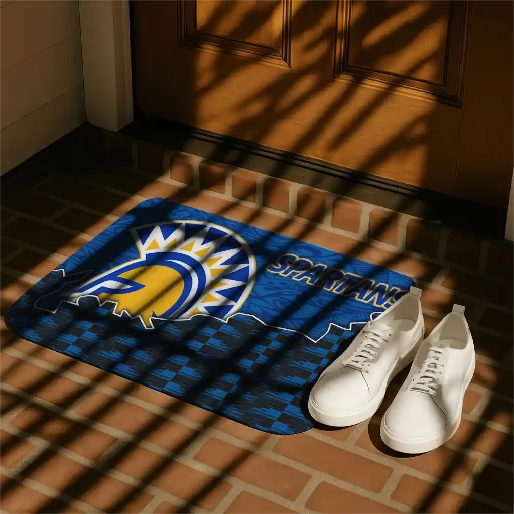san-jose-state-spartans-tribal-detailing-blue-black-doormat-trendy.webp