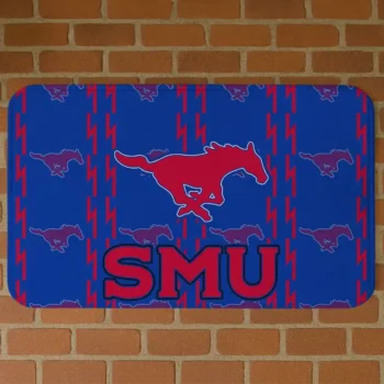 SMU Mustangs Bolt Row Blue Doormat