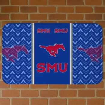 SMU Mustangs Chevron Stack Blue Doormat