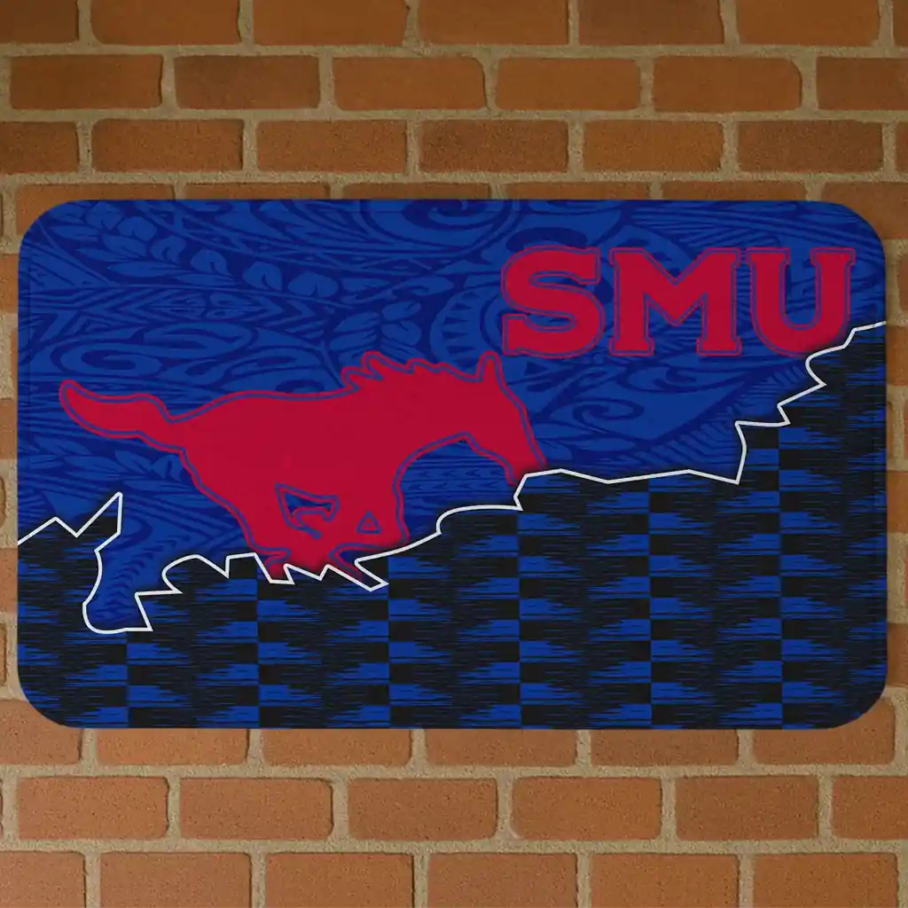 smu-mustangs-tribal-detailing-blue-black-doormat-best-selling.webp smu mustangs tribal detailing blue black doormat best selling