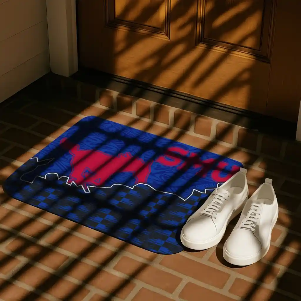 smu-mustangs-tribal-detailing-blue-black-doormat-trendy.webp