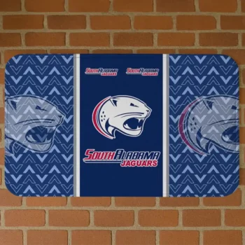 South Alabama Jaguars Chevron Stack Blue Doormat