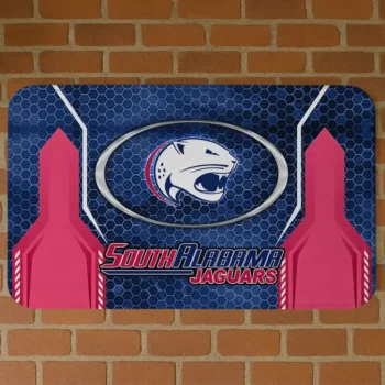 South Alabama Jaguars Hexagon Oval Blue Doormat