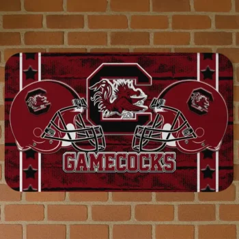 South Carolina Gamecocks Helmet Illustration Garnet Doormat