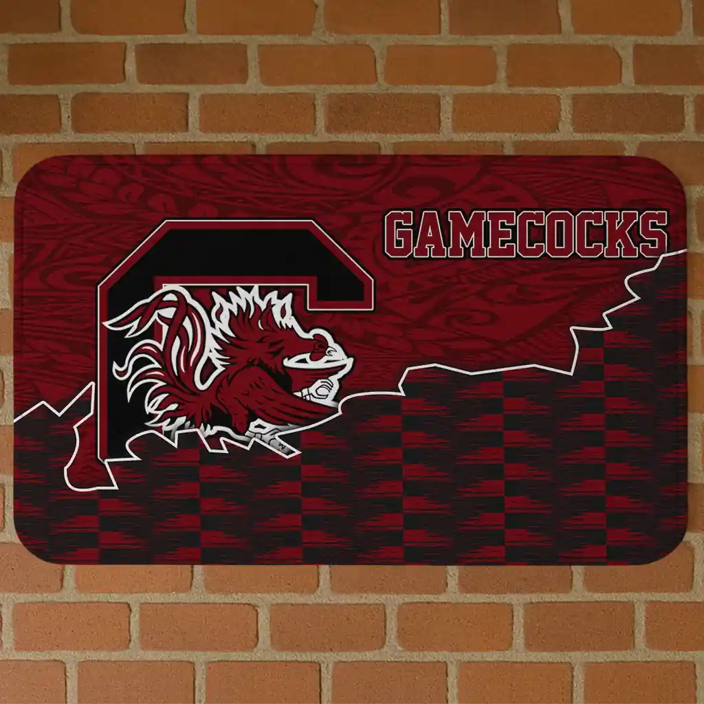 south-carolina-gamecocks-tribal-detailing-garnet-black-doormat-best-selling.webp south carolina gamecocks tribal detailing garnet black doormat best selling