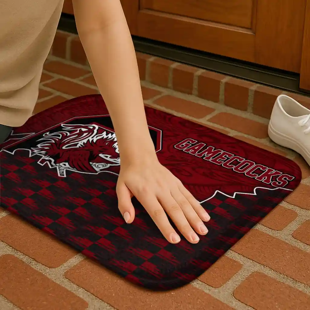 south-carolina-gamecocks-tribal-detailing-garnet-black-doormat-premium-grade.webp