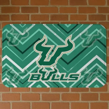 South Florida Bulls Chevron Geometrics Green Doormat