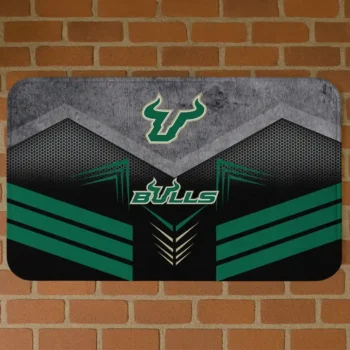 South Florida Bulls Chevron Points Green Black Doormat