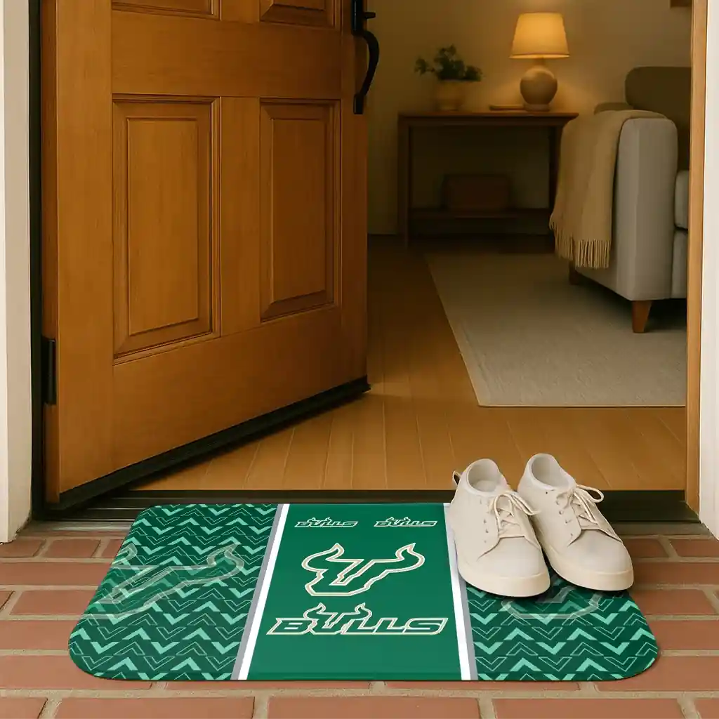 south-florida-bulls-chevron-stack-green-doormat-fashion-forward.webp
