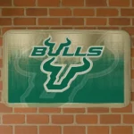 South Florida Bulls Pixel Blur Green Doormat