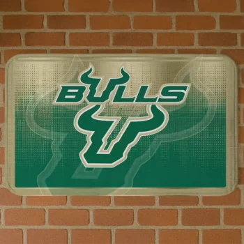 South Florida Bulls Pixel Blur Green Doormat