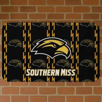 Southern Miss Golden Eagles Bolt Row Black Doormat
