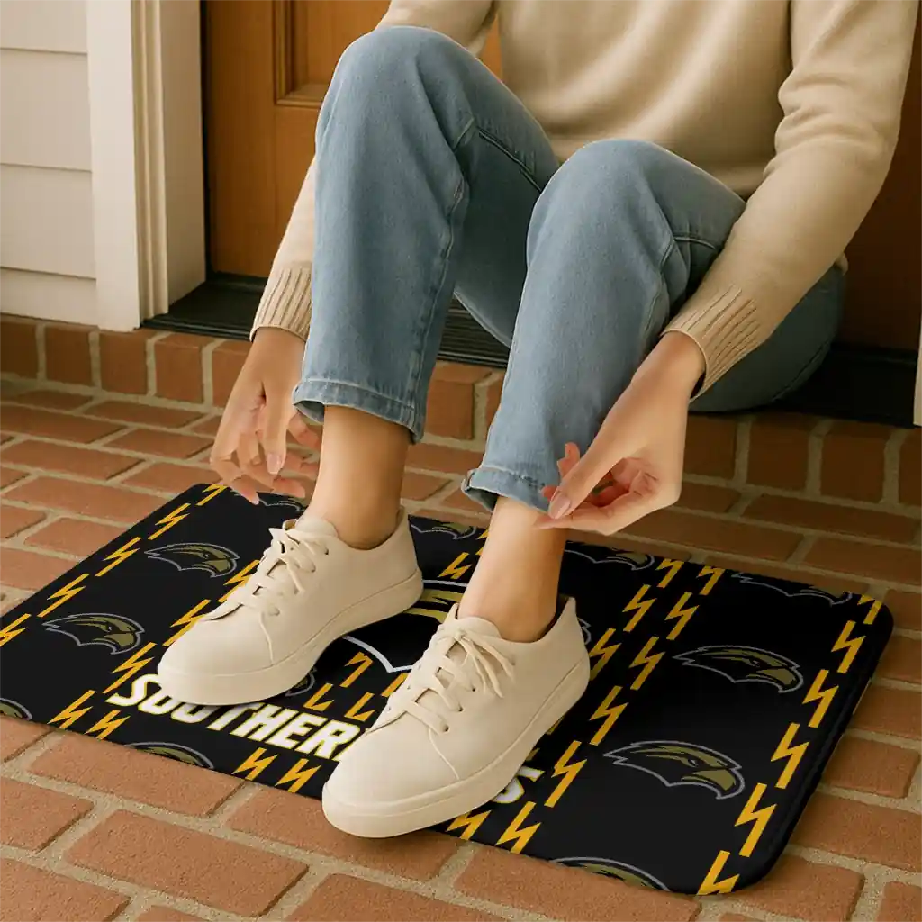southern-miss-golden-eagles-bolt-row-black-doormat-top-rated.webp