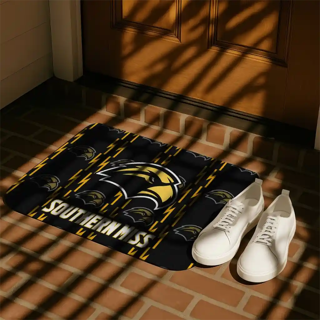 southern-miss-golden-eagles-bolt-row-black-doormat-trendy.webp