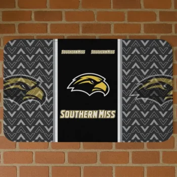 Southern Miss Golden Eagles Chevron Stack Black Doormat