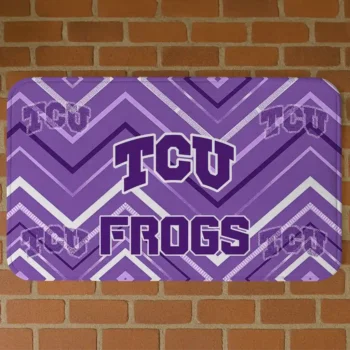 TCU Horned Frogs Chevron Geometrics Purple Doormat