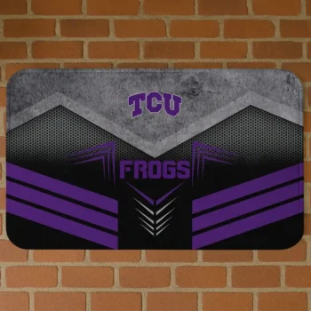 TCU Horned Frogs Chevron Points Purple Black Doormat