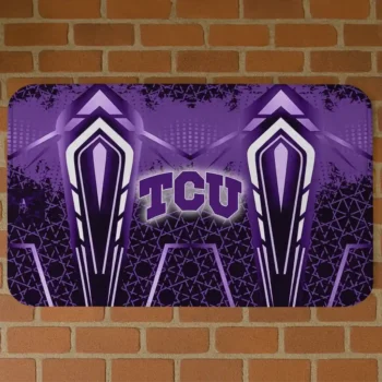 TCU Horned Frogs Graphic Stripes Purple Doormat