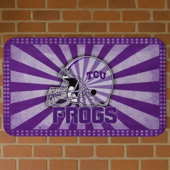 TCU Horned Frogs Helmet Centerpiece Purple Doormat