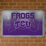 TCU Horned Frogs Pixel Blur Purple Doormat