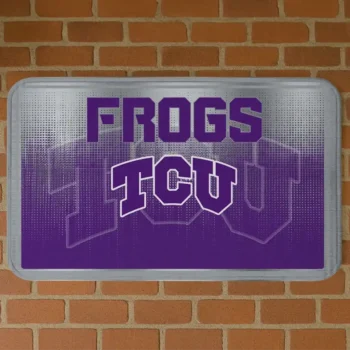 TCU Horned Frogs Pixel Blur Purple Doormat