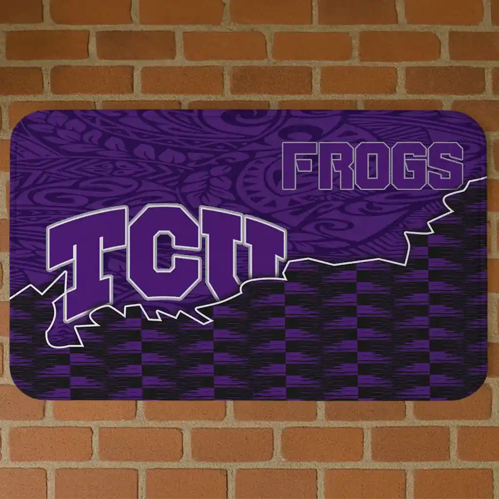 tcu-horned-frogs-tribal-detailing-purple-black-doormat-best-selling.webp tcu horned frogs tribal detailing purple black doormat best selling
