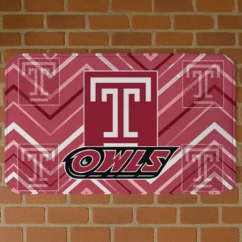Temple Owls Chevron Geometrics Red Doormat