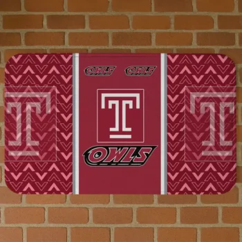 Temple Owls Chevron Stack Red Doormat