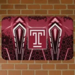 Temple Owls Graphic Stripes Red Doormat