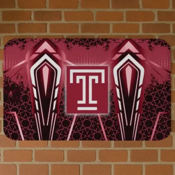 Temple Owls Graphic Stripes Red Doormat