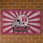 Temple Owls Helmet Centerpiece Red Doormat