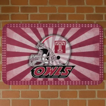 Temple Owls Helmet Centerpiece Red Doormat