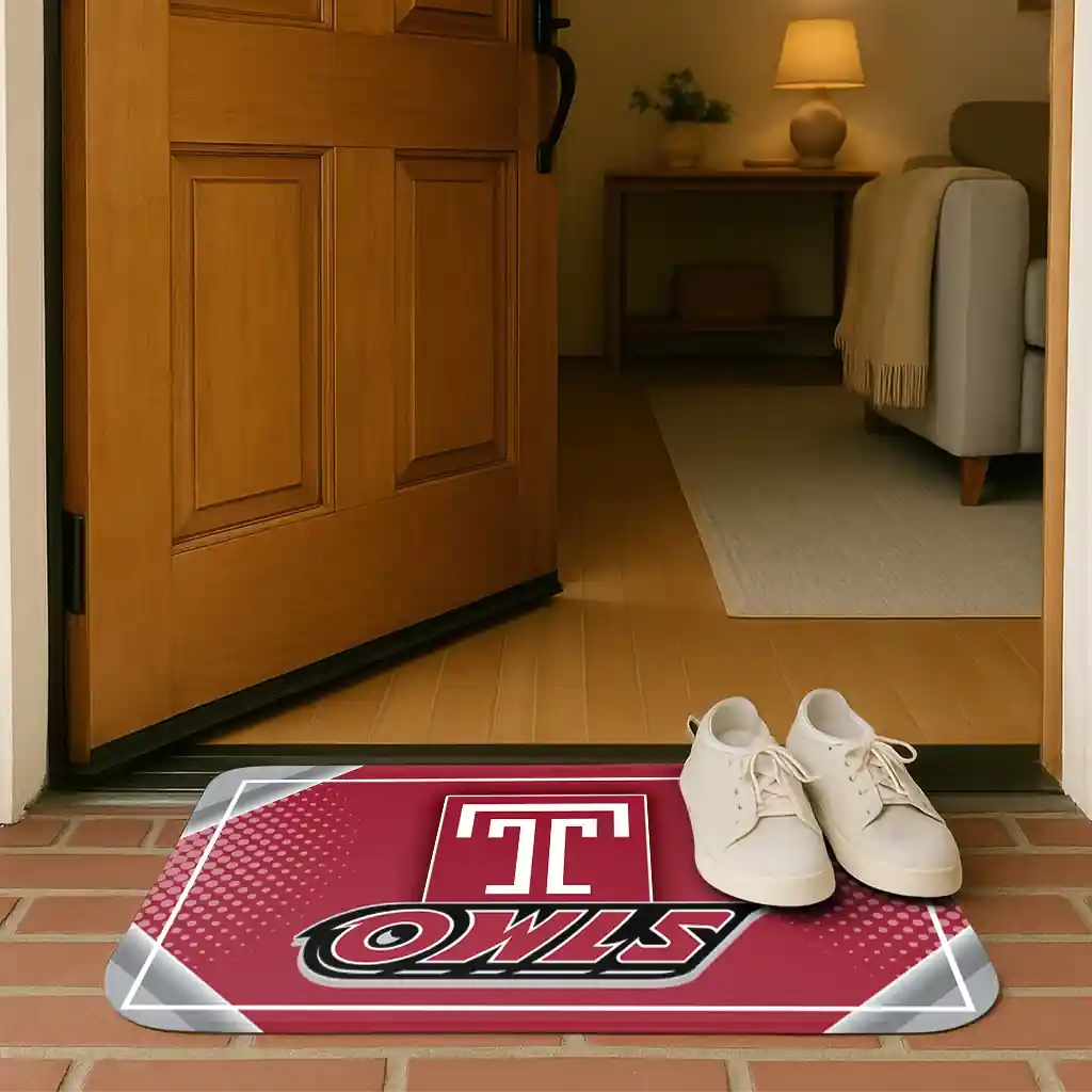 temple-owls-silver-halftone-red-doormat-fashion-forward.webp