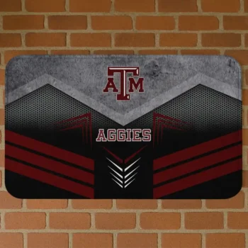 Texas A&M Aggies Chevron Points Maroon Black Doormat