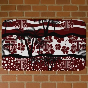 Texas A&M Aggies Palm Silhouette Maroon Black Doormat