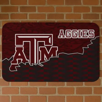 Texas A&M Aggies Tribal Detailing Maroon Black Doormat