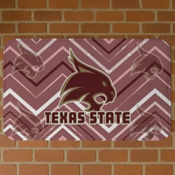 Texas State Bobcats Chevron Geometrics Maroon Doormat