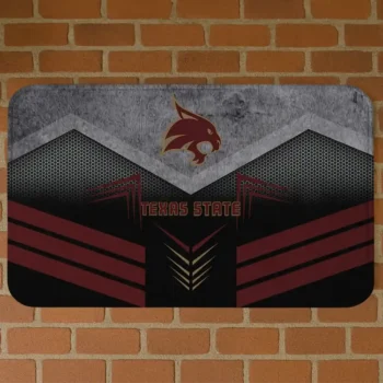 Texas State Bobcats Chevron Points Maroon Black Doormat