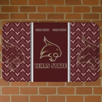 Texas State Bobcats Chevron Stack Maroon Doormat