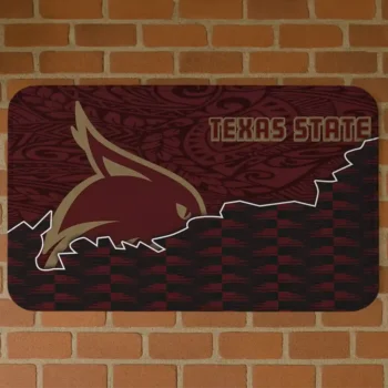 Texas State Bobcats Tribal Detailing Maroon Black Doormat