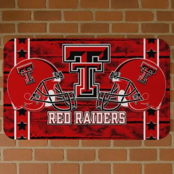 Texas Tech Red Raiders Helmet Illustration Red Doormat