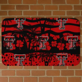 Texas Tech Red Raiders Palm Silhouette Red Black Doormat