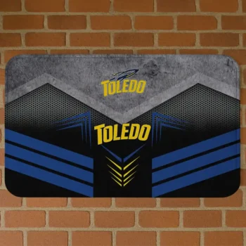 Toledo Rockets Chevron Points Blue Black Doormat