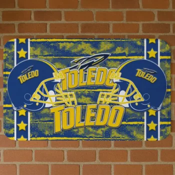 Toledo Rockets Helmet Illustration Blue Doormat
