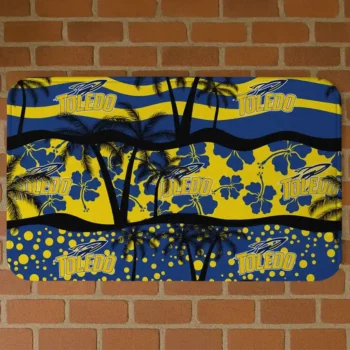 Toledo Rockets Palm Silhouette Blue Black Doormat