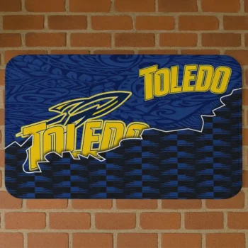 Toledo Rockets Tribal Detailing Blue Black Doormat