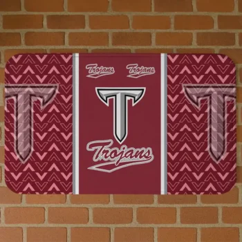 Troy Trojans Chevron Stack Red Doormat