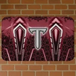 Troy Trojans Graphic Stripes Red Doormat